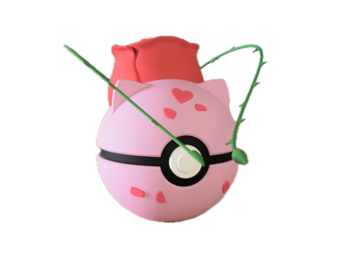 3D-printed Plant Starter Ball (Plant Creature Ball) Rose Edition Character Ball - Perfect for collectors and cosplay fans