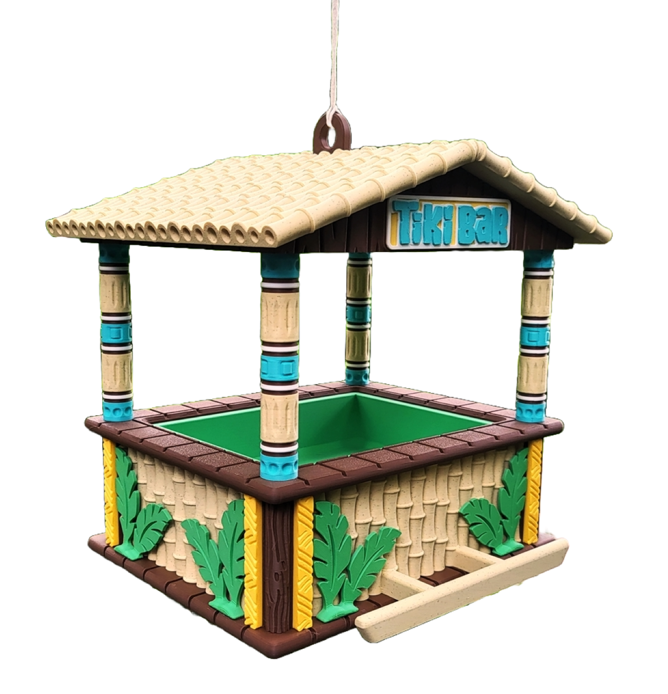 Vogelfutterhaus "Tiki Bar" – Dein tropischer Futterplatz für gefiederte Freunde! 🍹🐦
