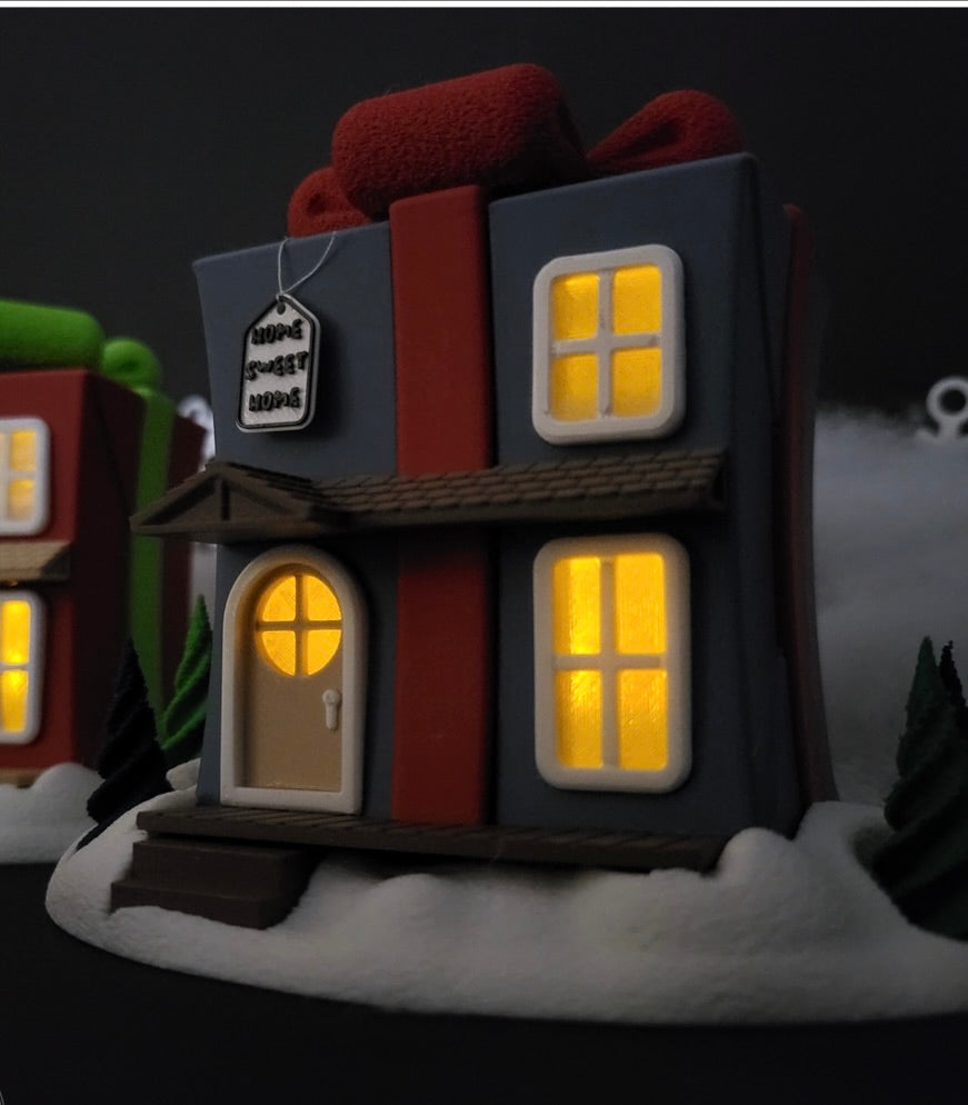 Weihnachtliches Geschenk-Haus – Deine leuchtende & herzliche Winterdekoration! 🎁🏠