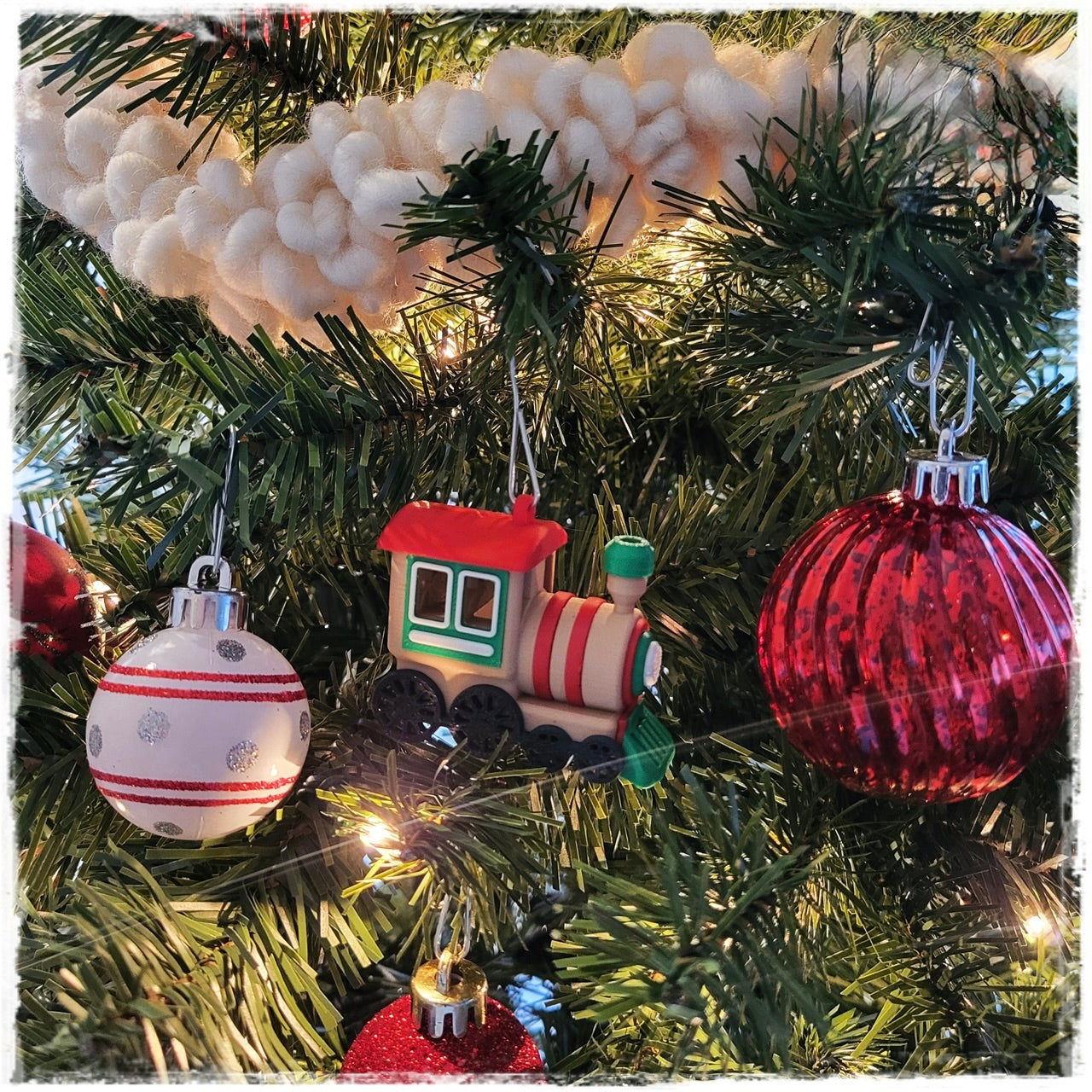 🎄 Christbaumschmuck "Weihnachts-Express" | Mini-Lokomotive Anhänger 🚂