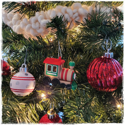 🎄 Christbaumschmuck "Weihnachts-Express" | Mini-Lokomotive Anhänger 🚂
