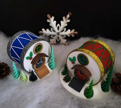 Weihnachtliches Trommel-Haus – Deine leuchtende & gemütliche Wichtel-Deko! 🥁🏠