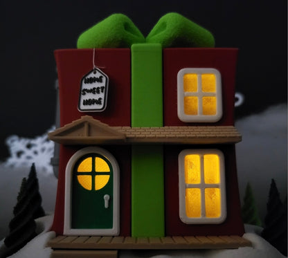Weihnachtliches Geschenk-Haus – Deine leuchtende & herzliche Winterdekoration! 🎁🏠