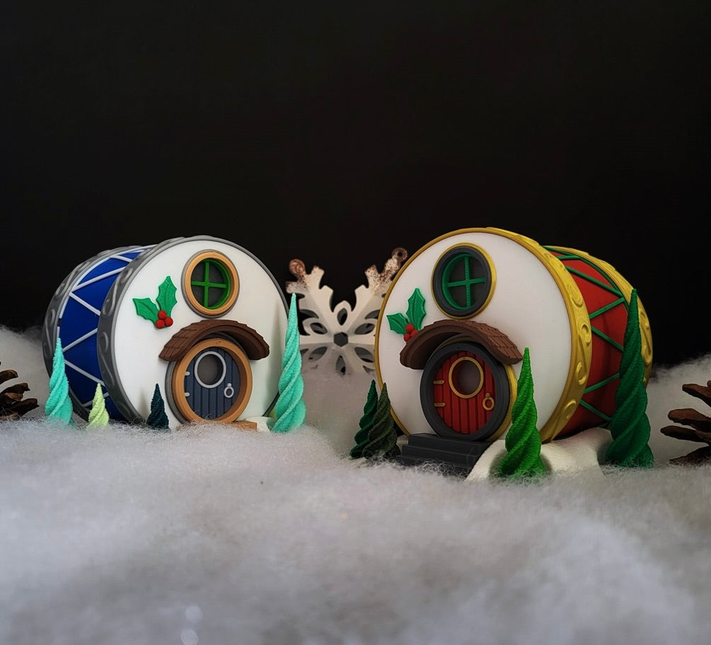 Weihnachtliches Trommel-Haus – Deine leuchtende & gemütliche Wichtel-Deko! 🥁🏠