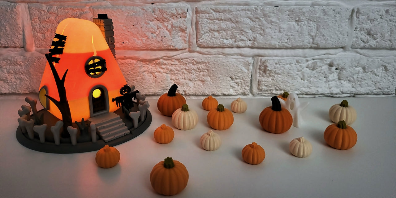 Halloween "Candy Corn" Haus – Deine gruselig-süße Teelicht-Dekoration! 🍬🎃
