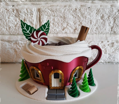 Edle Weihnachts-Tassenhaus – Deine leuchtende & festliche Winterdekoration! ☕🏠