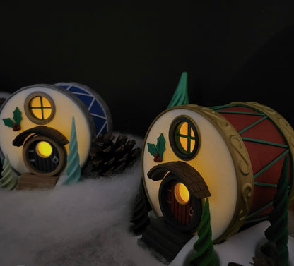 Weihnachtliches Trommel-Haus – Deine leuchtende & gemütliche Wichtel-Deko! 🥁🏠