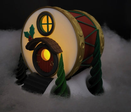 Weihnachtliches Trommel-Haus – Deine leuchtende & gemütliche Wichtel-Deko! 🥁🏠