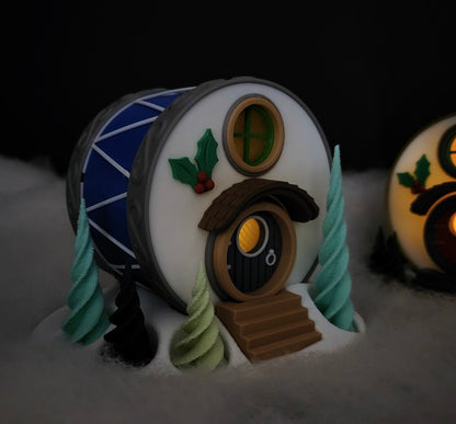 Weihnachtliches Trommel-Haus – Deine leuchtende & gemütliche Wichtel-Deko! 🥁🏠