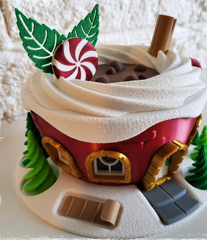 Edle Weihnachts-Tassenhaus – Deine leuchtende & festliche Winterdekoration! ☕🏠