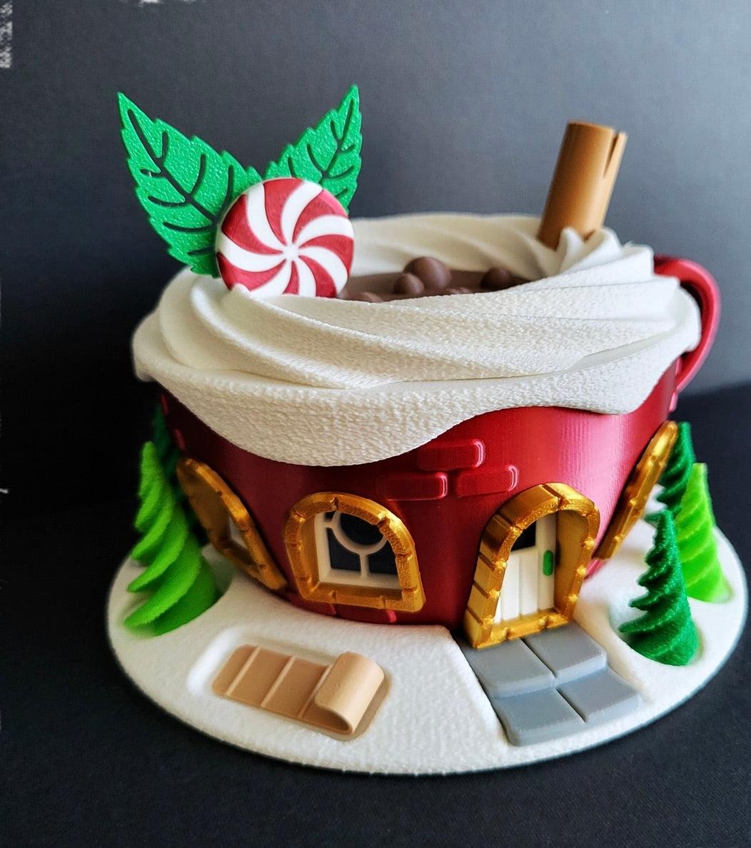 Edle Weihnachts-Tassenhaus – Deine leuchtende & festliche Winterdekoration! ☕🏠