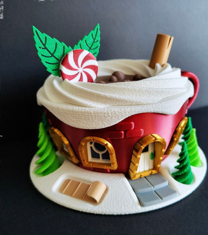 Edle Weihnachts-Tassenhaus – Deine leuchtende & festliche Winterdekoration! ☕🏠