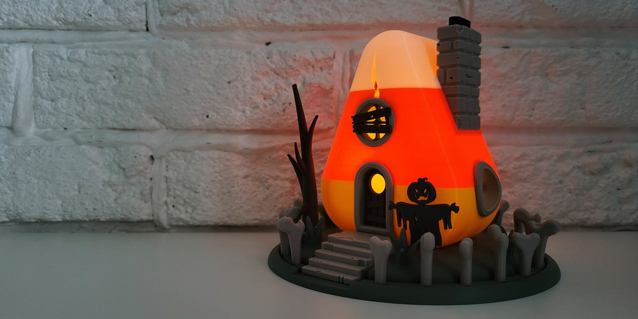 Halloween "Candy Corn" Haus – Deine gruselig-süße Teelicht-Dekoration! 🍬🎃