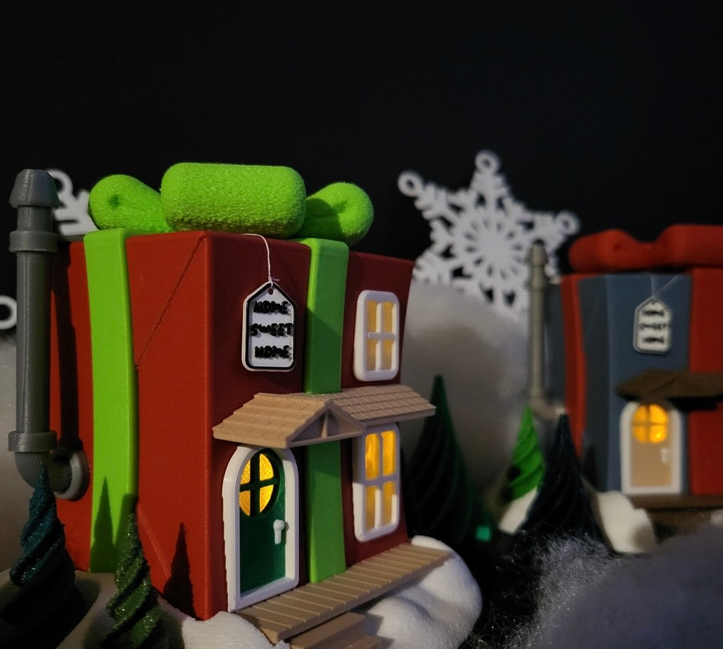 Weihnachtliches Geschenk-Haus – Deine leuchtende & herzliche Winterdekoration! 🎁🏠