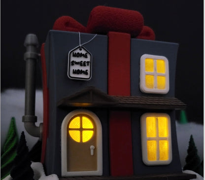 Weihnachtliches Geschenk-Haus – Deine leuchtende & herzliche Winterdekoration! 🎁🏠