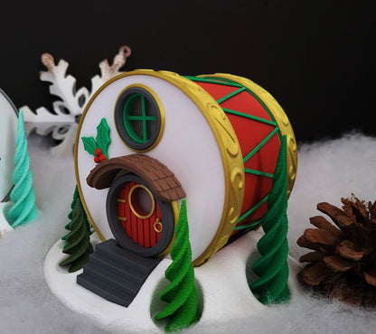 Weihnachtliches Trommel-Haus – Deine leuchtende & gemütliche Wichtel-Deko! 🥁🏠