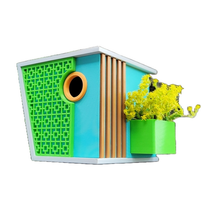 Vogelhaus "Geometrischer Garten-Chic" – Dein modernes Zuhause für gefiederte Trendsetter! 📐🐦