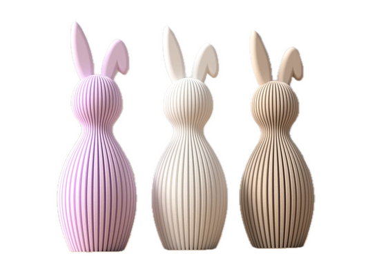 Modern Easter bunny with bent ears – 3D printed decorative figure in over 40 colors