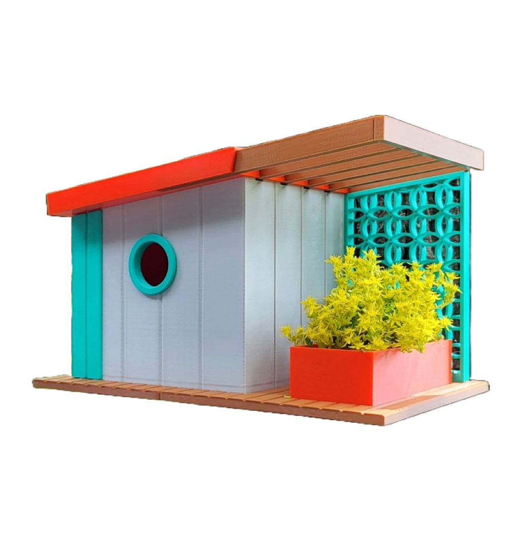 Birdhouse "Mid-Century Modern" – Your stylish home for feathered design lovers! 🏡🐦