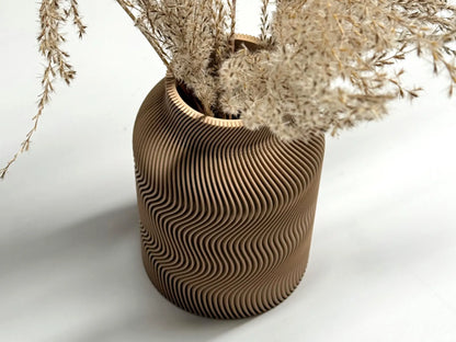 Luna - Designer vase with wave structure in over 40 colors