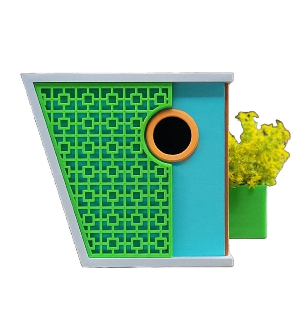 Vogelhaus "Geometrischer Garten-Chic" – Dein modernes Zuhause für gefiederte Trendsetter! 📐🐦