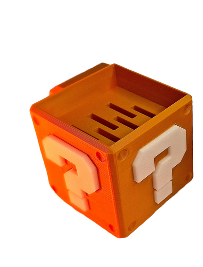 Mario Fragezeichen Aufbewahrungsbox für Nintendo Switch Spiele & SD Karten – Kultige 3D-gedruckte Box im Retro Look – Geschenk für Gamer
