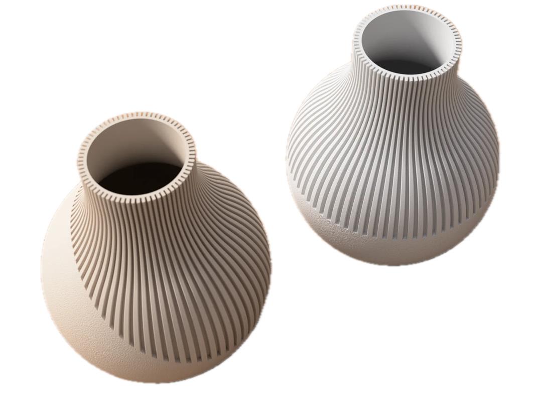 "Neki" - Designer vase with grooved texture in over 40 colors