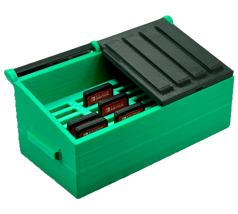 Müllcontainer Spieleaufbewahrung – Dein witziger Halter für 24 Nintendo Switch Spiele! 🗑️🎮