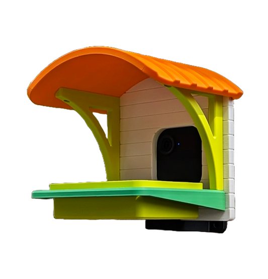 Modern bird feeder with camera mount for Amazon Blink – Watch your feathered friends! 🐦📸