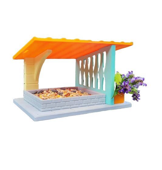 Bird feeder "Garden Terrace" with flower box – your stylish feeding spot for birds! 🐦🌸