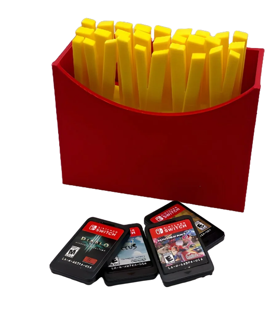 Pommes Frites Spieleaufbewahrung – Dein leckerer Halter für 9 Nintendo Switch Spiele! 🍟🎮