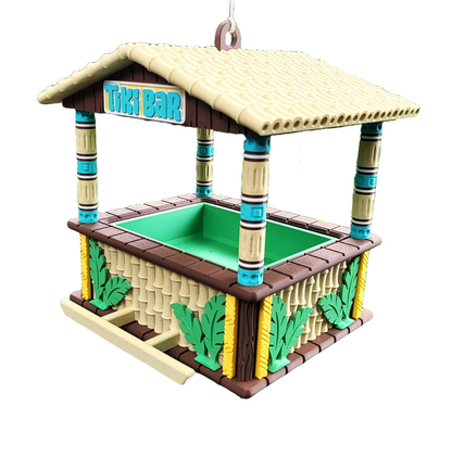 Vogelfutterhaus "Tiki Bar" – Dein tropischer Futterplatz für gefiederte Freunde! 🍹🐦