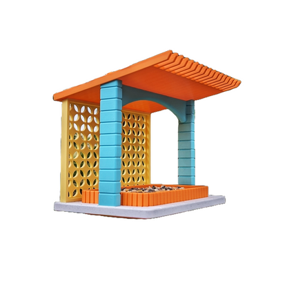 Vogelfutterhaus "Mid-Century" – Dein stilvoller Futterplatz für gefiederte Freunde! 🐦🎨