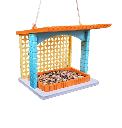 Vogelfutterhaus "Mid-Century" – Dein stilvoller Futterplatz für gefiederte Freunde! 🐦🎨
