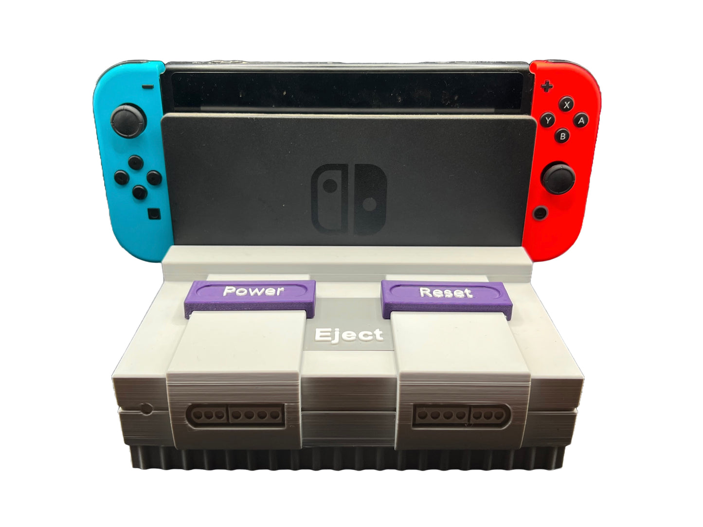 SNES Design Dock für Nintendo Switch – Retro 3D-Druck Halterung im Super Nintendo Look – Stylisches Zubehör für Fans & Sammler