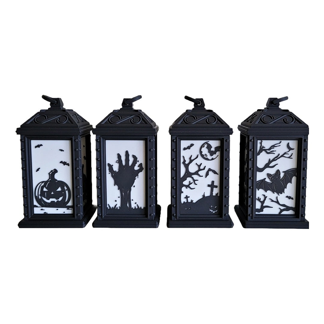 Halloween LED tealight lantern – your atmospheric spooky decoration! 🎃🦇