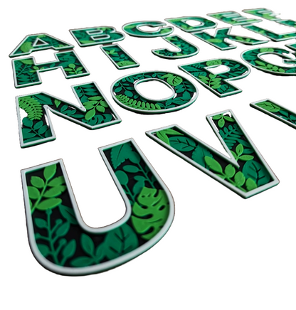 Personalisierbare Buchstaben & Zeichen – Botanisches Dschungel Design