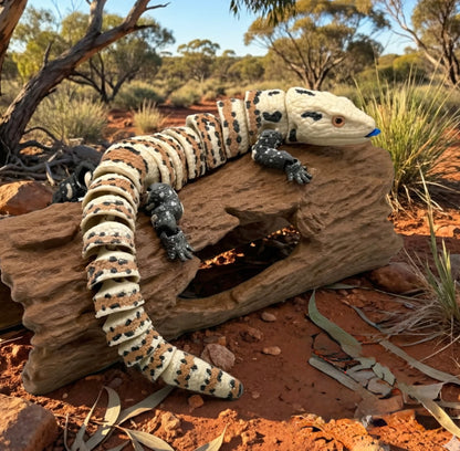 Beweglicher Blauzungenskink | Echse mit & ohne Zunge | 3D-Druck Figur