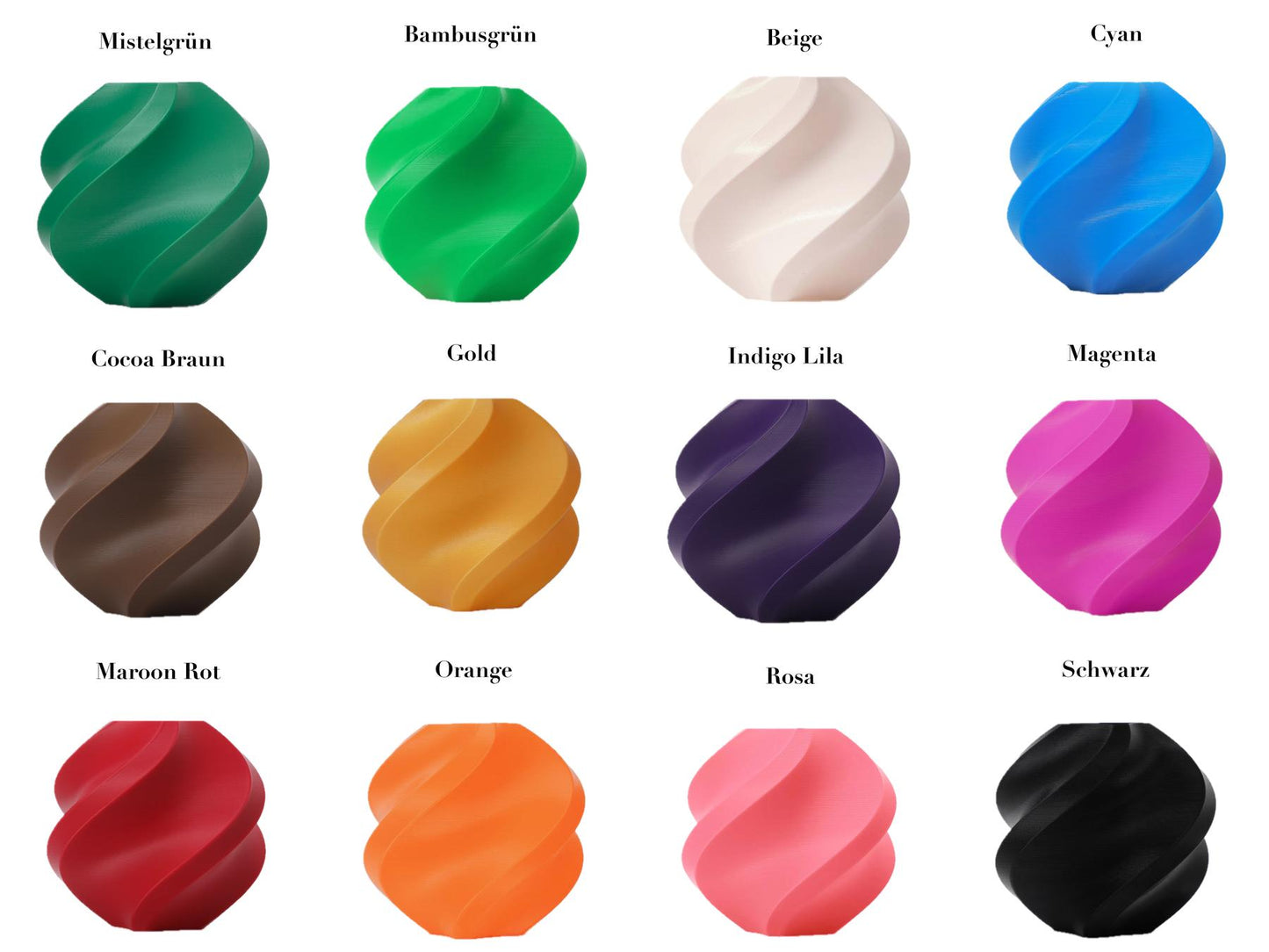 Luna - Designer vase with wave structure in over 40 colors