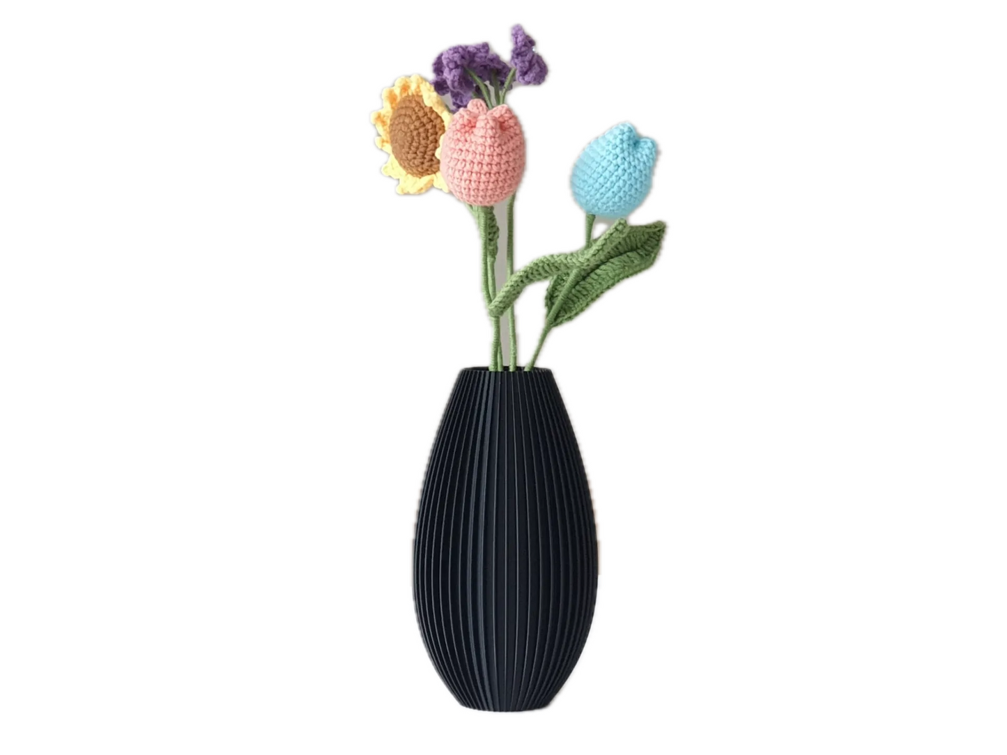 Ellipse - Elegante Designvase mit vertikalen Rillen in über 40 Farben