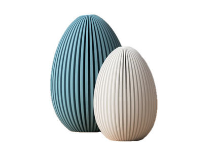 Ribbed egg decorative objects: Timeless elegance in harmonious proportions