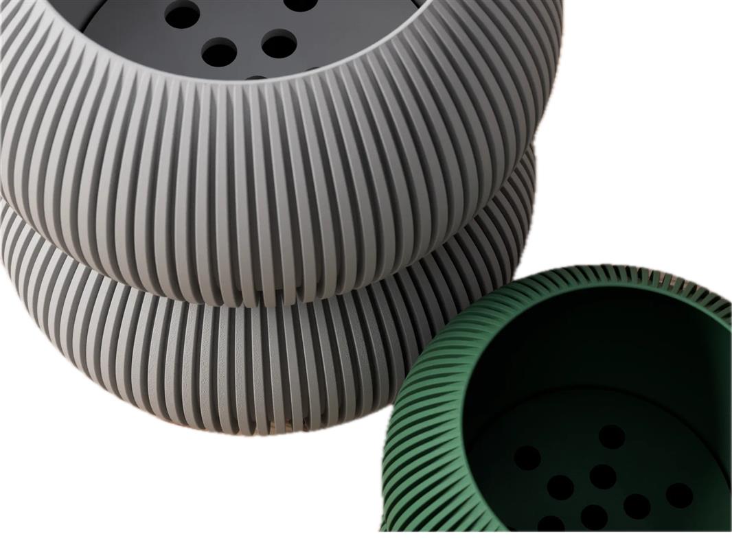 Bubble - Moderner Designübertopf mit Drainagesystem