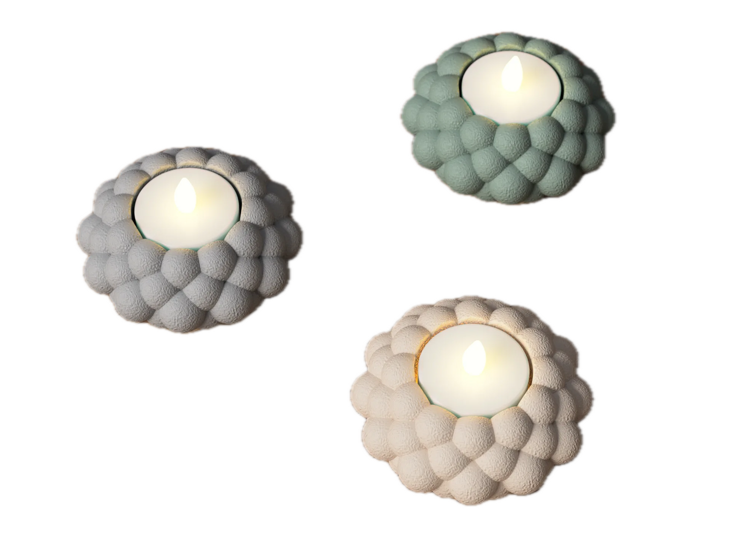 "Cloud" tealight holder set – Soft light in a stylish design (set of 6)