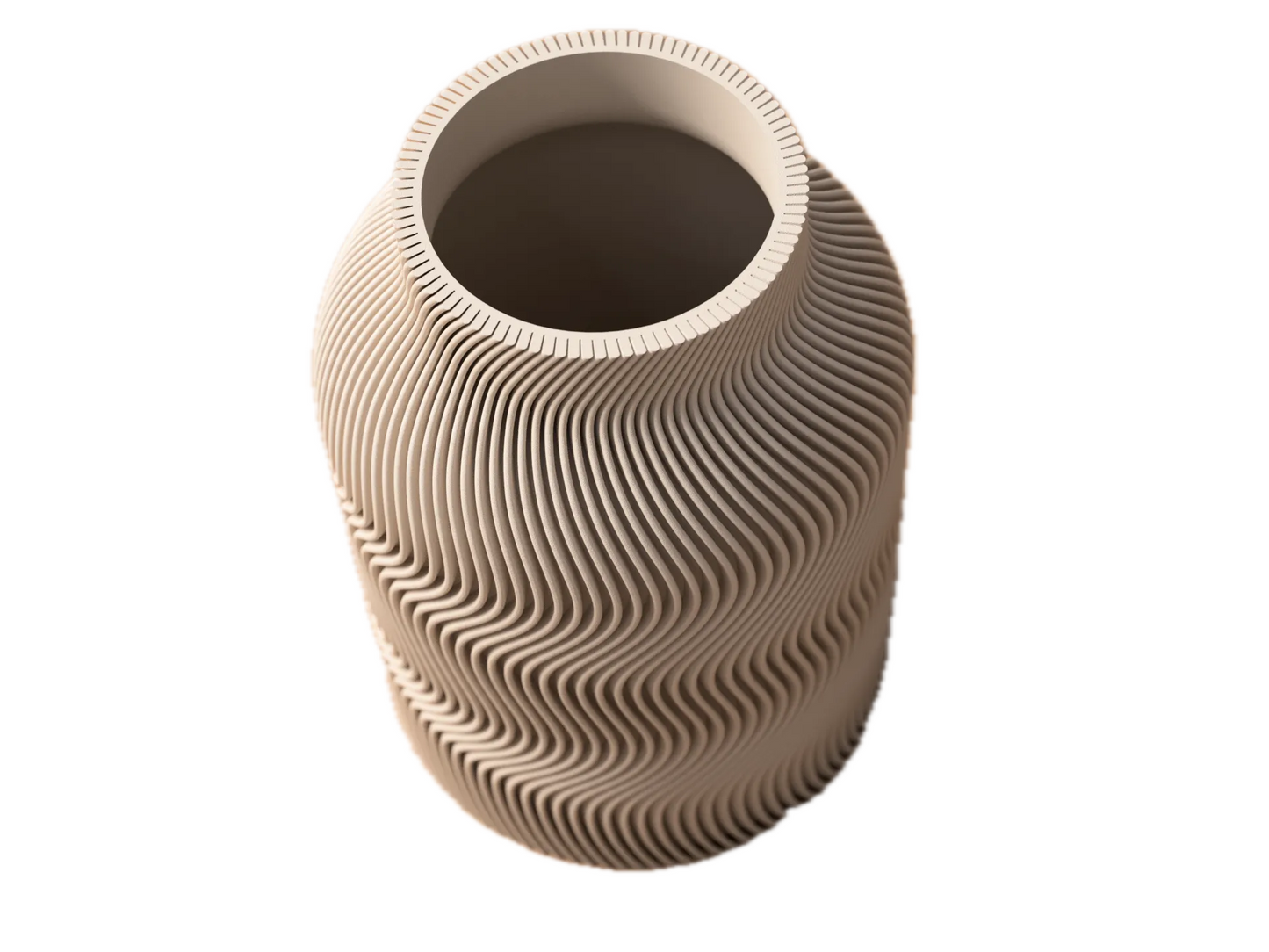 Luna - Designer vase with wave structure in over 40 colors