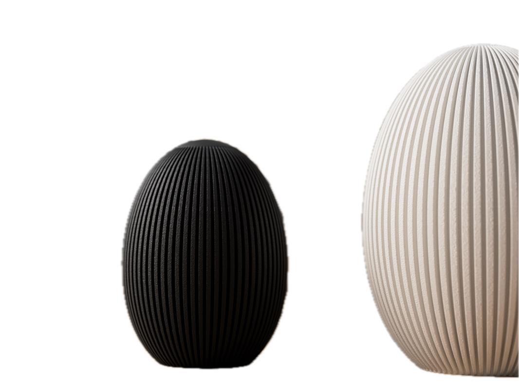 Ribbed egg decorative objects: Timeless elegance in harmonious proportions