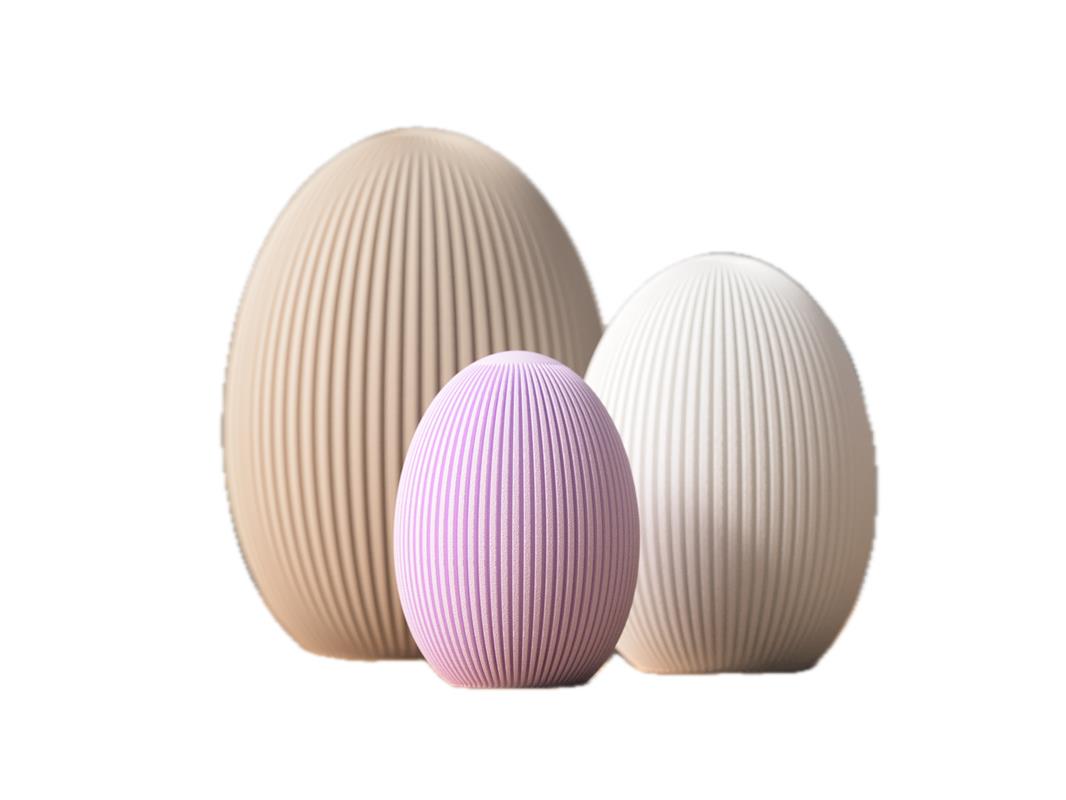 Ribbed egg decorative objects: Timeless elegance in harmonious proportions