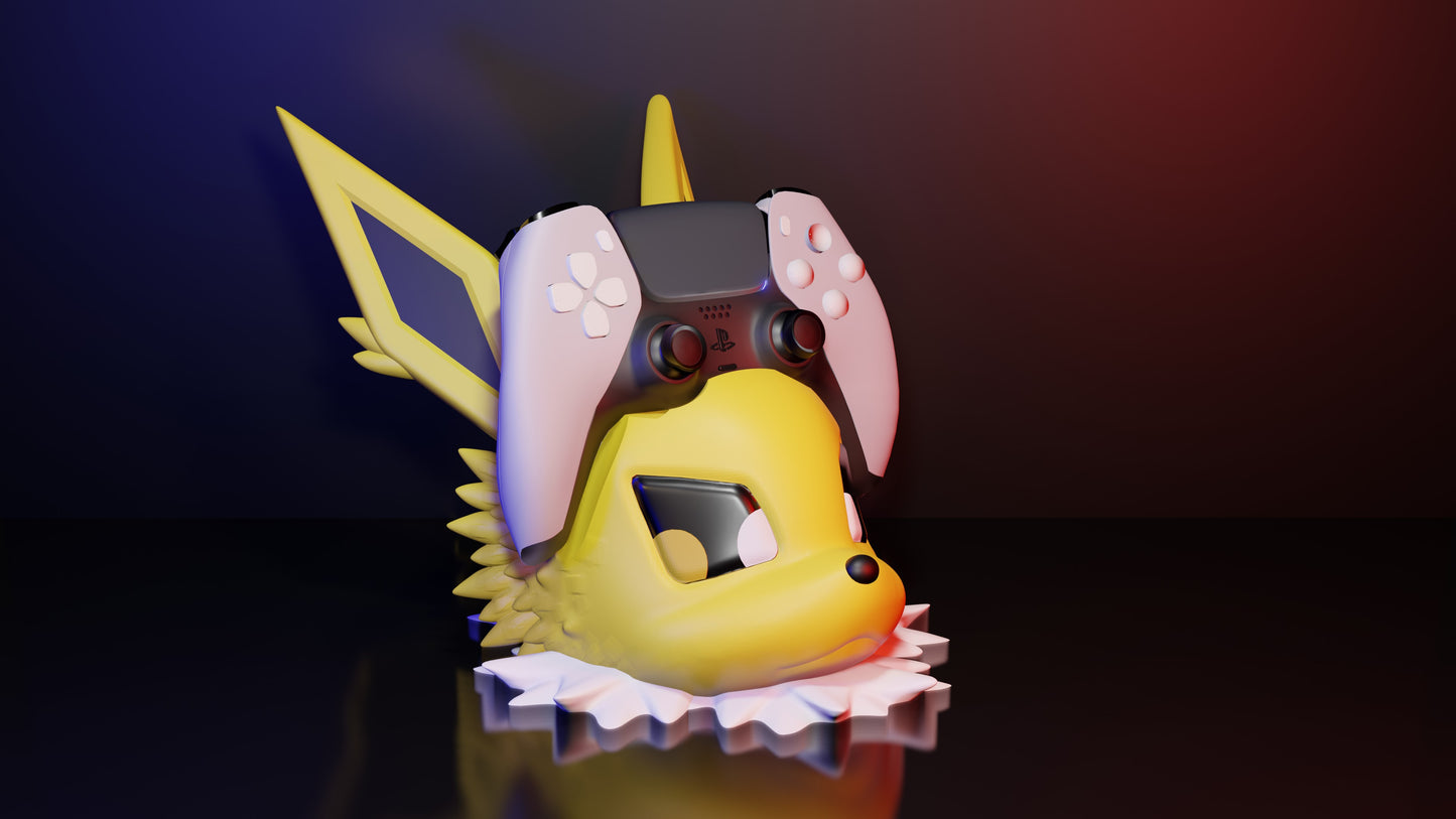 Blitza Controller-Halter im Pokémon Stil – 3D-gedruckter Blitz-Pokémon Ständer für Xbox Nintendo PlayStation – Gamer Geschenk & Deko Highlight