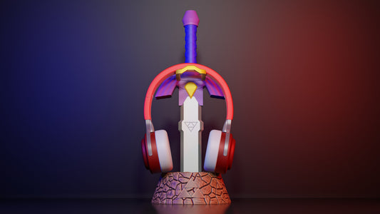 Zelda Master Sword Headphone Stand – The legendary stand for your gaming setup! ⚔️🛡️
